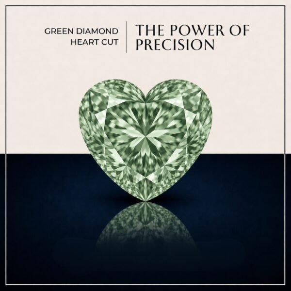 Loose Green Heart Cut Lab Grown Diamond with Brilliant Sparkle