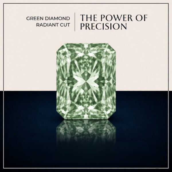 Loose Green Radiant Cut Lab Grown Diamond with Exceptional Sparkle