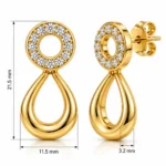 18K Gold Lab Certified Round Diamond Teardrop Earrings for Women - Image 3