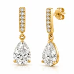 Pear Cut Lab Grown Diamond Drop Earrings for Women 1.40 Carat