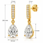 18K Gold Lab Certified Pear Cut Diamond Drop Earrings for Women - Image 3
