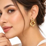 18K Gold Lab Certified Twisted Hoop Diamond Drop Earrings for Women - Image 4