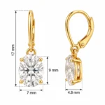 18K Gold Lab Grown Oval Cut Diamond Drop Earrings for Women - Image 3