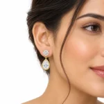 18K Gold Lab Certified Pear Cut Diamond Drop Earrings for Women - Image 4