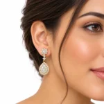 18K Gold Lab Certified Pear Shape Diamond Dangle Earrings for Women - Image 4