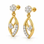 1 Carat Round Cut Floral Leaf Lab Grown Diamond Earrings for Women