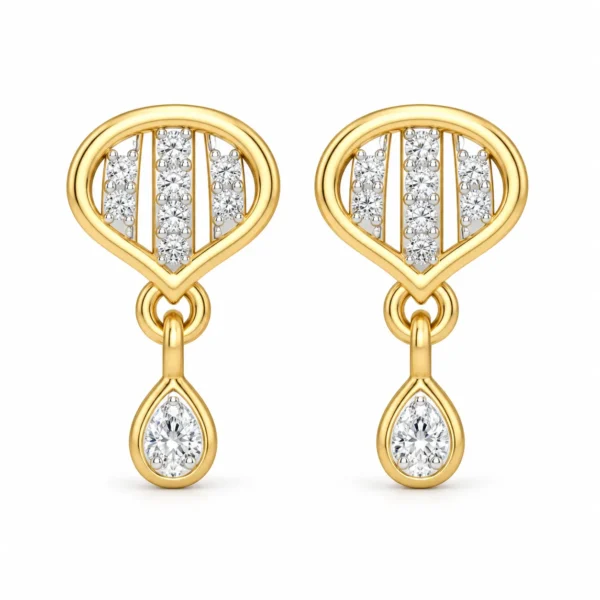 0.70 Carat Pear Shape Lab Grown Diamond Earrings for Women