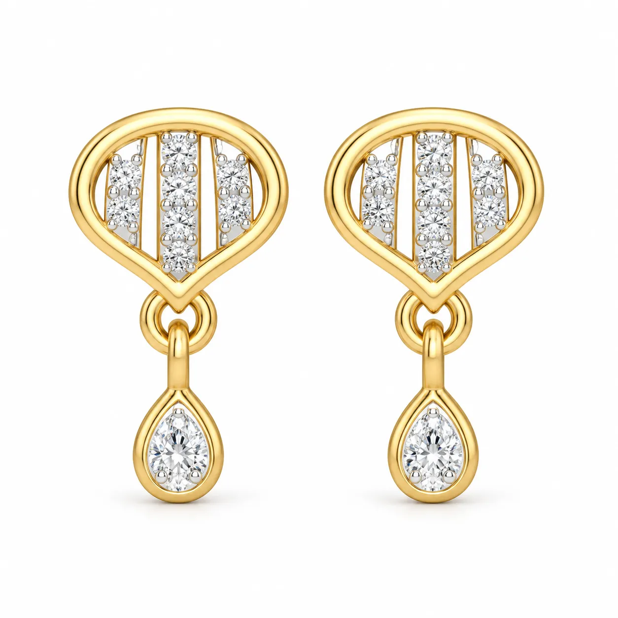 0.70 Carat Pear Shape Lab Grown Diamond Earrings for Women