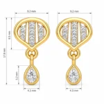 18K Gold Pear Shape Lab Grown Diamond Drop Earrings for Women - Image 3