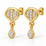 18K Gold Pear Shape Lab Grown Diamond Drop Earrings for Women - Image 2