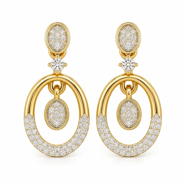 2 Carat Lab Grown Diamond Oval Drop Earrings for Women