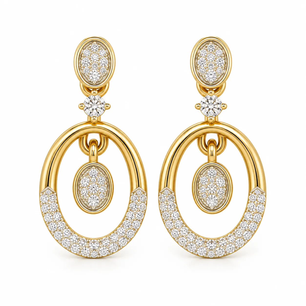 2 Carat Lab Grown Diamond Oval Drop Earrings for Women
