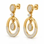18K Gold Lab Grown Diamond Oval Drop Earrings for Women - Image 2