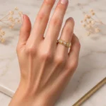 Gold Leaf Twisted Vine CVD Diamond Ring – Elegant Lab Grown Diamond Designer Ring for Women - Image 2
