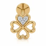 Love Charm Lab Grown Diamond Gold Nose Pin – Close-Up View
