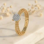 LuminMesh Cluster CVD Diamond Ring with sparkling lab grown diamonds in elegant mesh cluster design for women