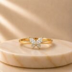 Marquise Butterfly Shape Diamond Ring featuring delicate butterfly-inspired motifs crafted with marquise-shaped sparkling lab-grown diamonds and elegant detailing.