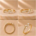 Marquise Leaf Open Diamond Ring - Image 2