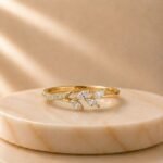 Marquise Leaf Open Diamond Ring featuring elegant marquise-shaped leaf motifs in an open band design adorned with sparkling lab-grown diamonds.
