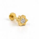 Star Shape Lab Grown Diamond Nose Stud Angled View