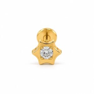 Star Design Lab Grown Diamond Nose Pin Front View