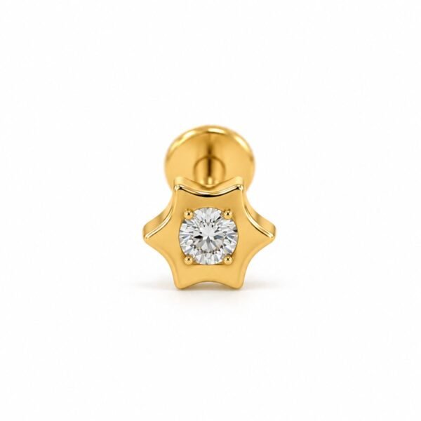 Star Design Lab Grown Diamond Nose Pin Front View