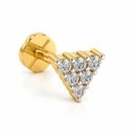 Pyramid Cluster Lab Grown Diamond Nose Pin for Women Angled View
