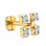 Clover Spark Lab Grown Diamond Nose Pin Side View