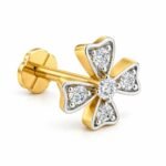 Heartleaf Lab Grown Diamond Nose Pin Side Angle