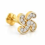 Infinity Swirl Lab Grown Diamond Nose Pin Right Side View with Screw Back