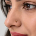 Orbit Drop Lab Grown Diamond Nose Pin on Model