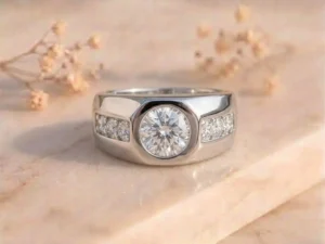 Orbit Solitaire Diamond Ring featuring a brilliant solitaire lab-grown diamond surrounded by a sleek orbit-inspired modern design.