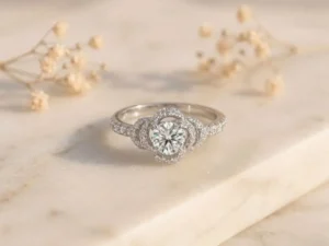 Petal Crown Diamond Ring featuring crown-inspired floral petals adorned with sparkling lab-grown diamonds and elegant craftsmanship.