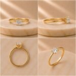 Princess Cut Solitaire Yellow Gold Ring - Image 2