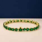 Emerald multi shape tennis bracelet - Image 2