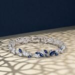Marquise lab diamond tennis bracelet - Leaf Motif - Image 3
