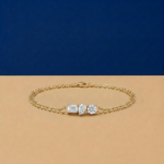 Multi Shape Lab Diamond Bracelet: The Trinity Trio Double Chain Design - Image 2