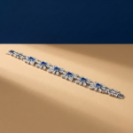Lab-grown diamond sapphire bracelet: The Aura Floral Collection - Image 2