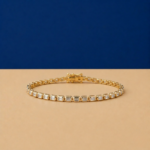 The Linear Muse: Bezel Set Emerald Cut Lab Diamond Bracelet - Image 2