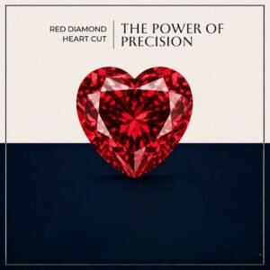 Loose Heart Shape Red Lab Grown Diamond with Brilliant Sparkle