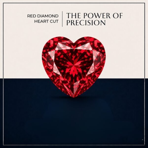 Loose Heart Shape Red Lab Grown Diamond with Brilliant Sparkle