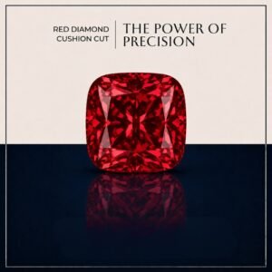 Loose Cushion Cut Red Lab Grown Diamond with Brilliant Sparkle