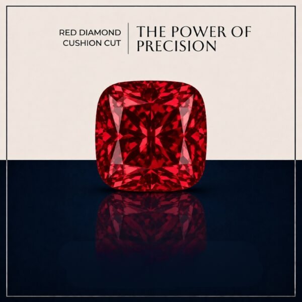 Loose Cushion Cut Red Lab Grown Diamond with Brilliant Sparkle