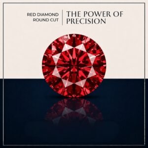 Loose Round Cut Red Lab Grown Diamond with Brilliant Sparkle