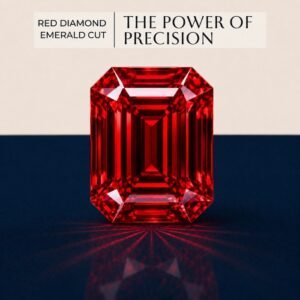 Loose Red Emerald Cut Lab Grown Diamond with Elegant Brilliance