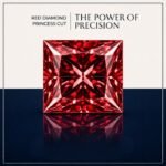 Loose Princess Cut Red Lab Grown Diamond with Brilliant Sparkle