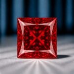Loose Princess Cut Red Lab Grown Diamond - Image 2