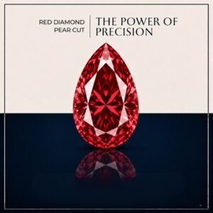 Loose Pear Cut Red Lab Grown Diamond with Brilliant Sparkle
