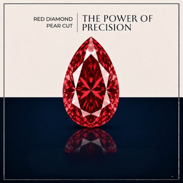 Loose Pear Cut Red Lab Grown Diamond with Brilliant Sparkle