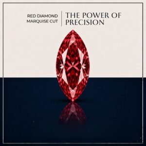 Loose Marquise Cut Red Lab Grown Diamond with Brilliant Sparkle